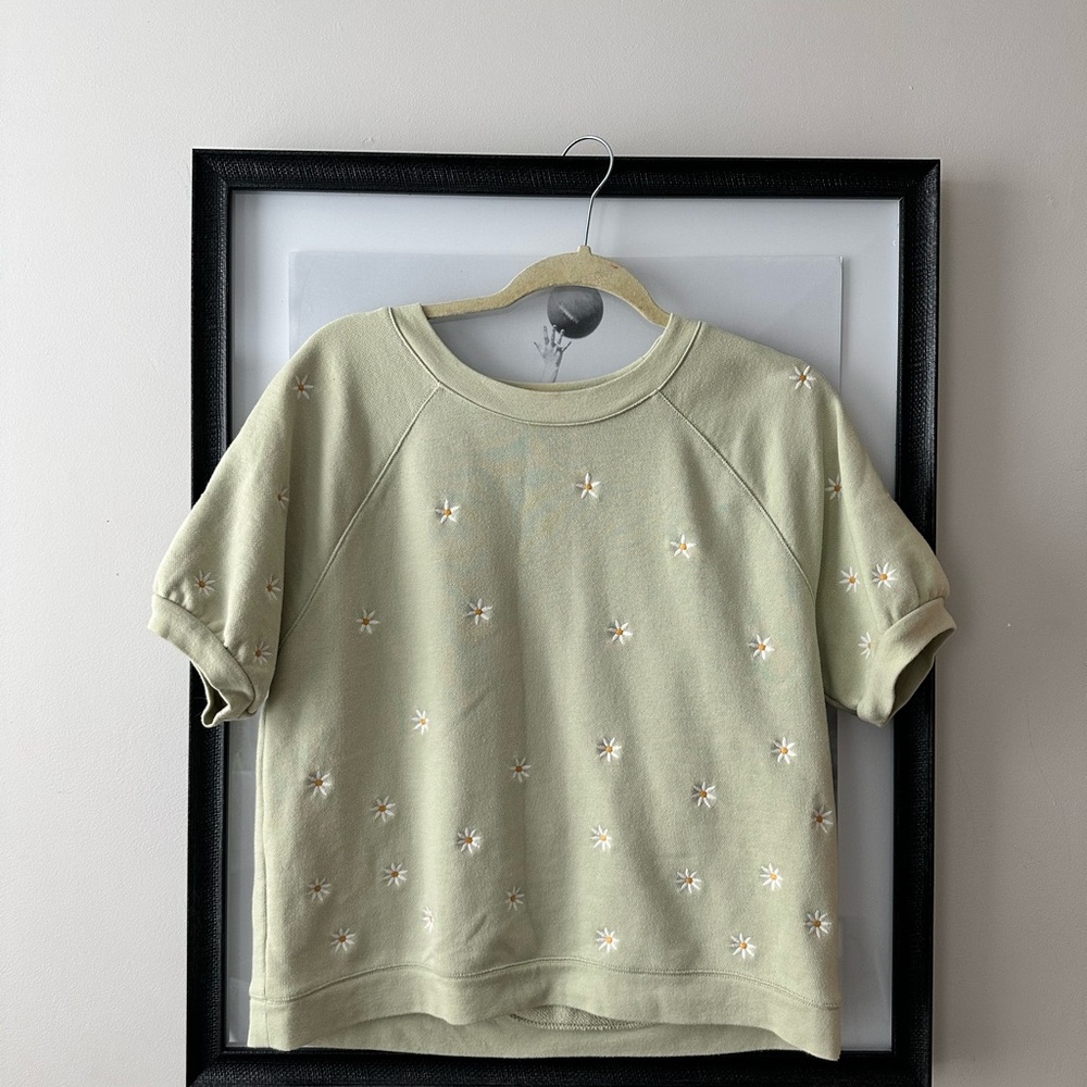Madewell Embroidered Short Sleeve Sweatshirt